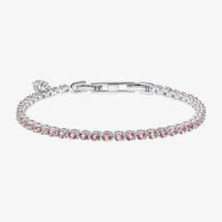 Diamonfire Sterling Silver Pink Cubic Zirconia Tennis Bracelet B5613