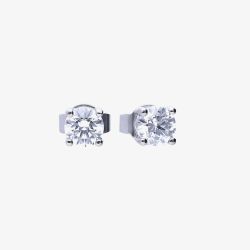Diamonfire Silver 0.50ct Cubic Zirconia 4 Claw Stud Earrings E5905
