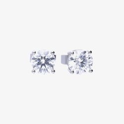 Diamonfire Silver 1.00ct Cubic Zirconia 4 Claw Stud Earrings E5907