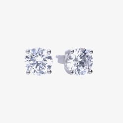 Diamonfire Silver 2.00ct Cubic Zirconia 4 Claw Stud Earrings E5908
