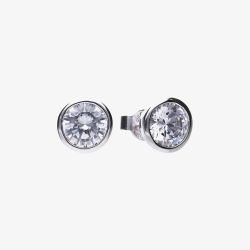 Diamonfire Silver Bezel Set 1.50ct Cubic Zirconia Stud Earrings E6622