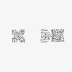 Diamonfire Sterling Silver Cubic Zirconia Flower Stud Earrings E6706