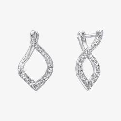 Diamonfire Sterling Silver Cubic Zirconia Twist Earrings E6708
