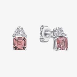 Diamonfire Sterling Silver Pink Cubic Zirconia Stud Earrings E6704