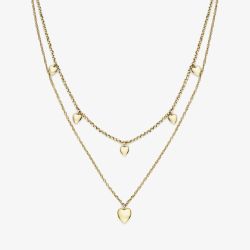 Olivia Burton Gold Plated Mini Heart Double Chain Necklace 24100457