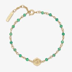 Olivia Burton Trend Edition Minima Bee Green & Gold Plated Beaded Charm Bracelet 24100175