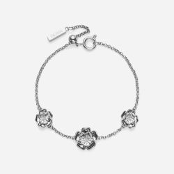 Olivia Burton Signature Tudor Rose Silver Tone Bracelet 24100246