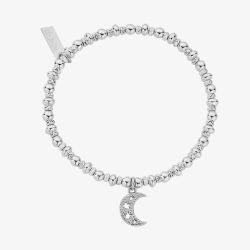 ChloBo Ladies Silver Didi Sparkle Starry Moon Bracelet SBDS3078