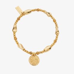 ChloBo Treasures Of Bali Sunshine Spirit 18ct Yellow Gold Plated Bali Coin Charm Bracelet GBLTB3509