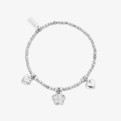 ChloBo Treasures Of Bali Blossoms Of Grace Sterling Silver Flower & Heart Charm Bracelet SBSB0233510