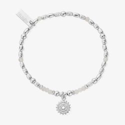 ChloBo Chakra Sterling Silver Moonstone Crown Bead Bracelet SBMS684