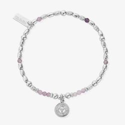 ChloBo Chakra Sterling Silver Lavender Amethyst Third Eye Bead Bracelet SBLA683