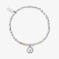 ChloBo Chakra Sterling Silver Citrine Solar Plexus Bead Bracelet SBC680