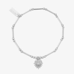 ChloBo Silver Dainty Moon Cut Sparkle Glowing Beauty Bracelet SBMCTN3196