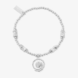 ChloBo Silver Cute Charm Chunky Twist Sprial Of Love Bracelet SBCCCT3284
