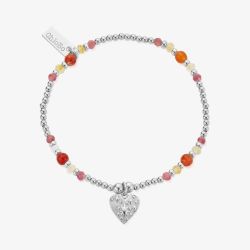 ChloBo Sunrise Fortune Sterling Silver, Fire Agate, Citrine & Pink Tourmaline Bracelet SBFACT3584