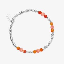 ChloBo Sunset Solstice Sterling Silver, Fire Agate & Rhodochrosite Bracelet SBFARHO