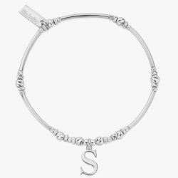 ChloBo Iconic Silver Initial S Bracelet SBMNFR4042S