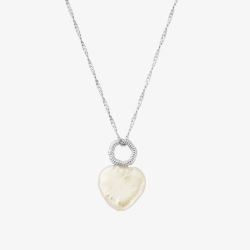 ChloBo Silver Tiny Twisted Rope Chain Lucky Pearl Necklace SNTRCHP