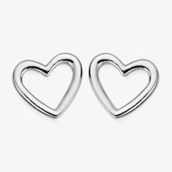 ChloBo Sterling Silver Open Heart Stud Earrings SEST532