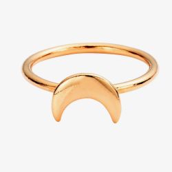ChloBo Rose Gold Plated Luna Soul Moon Ring RRMOON
