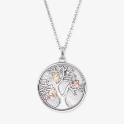Angel Whisperer Three Colour Tree Of Life Glass Lens Necklace ERN-FLYTREE-ZI-TRI