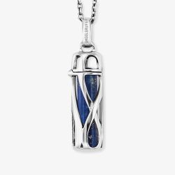 Angel Whisperer Powerful Stone Silver Lapis Luzuli Small Necklace ERN-HEAL-LP-S