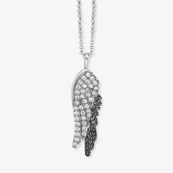 Angel Whisperer Silver Wing Duo Bicolour Necklace ERN-WINGDUO-ZI-BIB