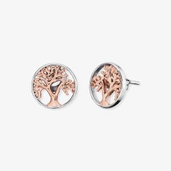 Angel Whisperer Two Tone Tree Of Life Stud Earrings ERE-LILTREE-BICOR