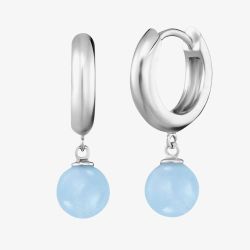 Angel Whisperer Rainbow Blue Agate Hoop Earrings ERE-BA-CR