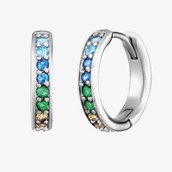 Angel Whisperer Cool Rainbow Cubic Zirconia Hoop Earrings ERE-COOL-ZIM-CR-13