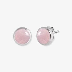 Angel Whisperer Powerful Stone Silver Rose Quartz Stud Earrings ERE-RQ-ST