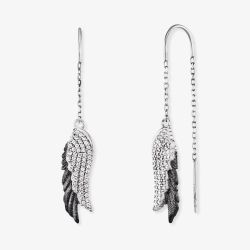 Angel Whisperer Silver Wing Duo Bicolour Dropper Earrings ERE-WINGDUO-ZI-BIB