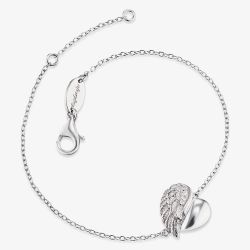 Angel Whisperer Silver Heart Wing Bracelet ERB-LILHEARTWING