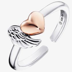 Angel Whisperer Two Tone Heart Wing Ring ERR-WINGHEART-BICOR