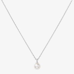 Ania Haie Miss Dainty Sterling Silver Shell Pearl Pendant Necklace N065-01H