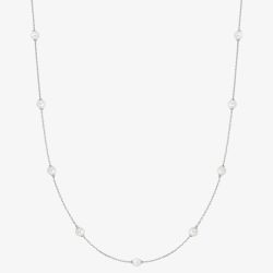 Ania Haie Miss Dainty Sterling Silver Multi Shell Pearl Station Necklace N065-03H