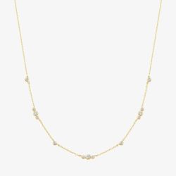 Ania Haie Miss Dainty 14ct Gold Plated Multi Cubic Zirconia Station Necklace N065-04G