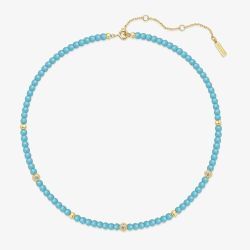 Ania Haie Chill Voyager 14ct Gold Plated Lab Created Turquoise Beaded Necklace N063-03G