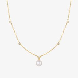Ania Haie Luna Gaze Gold Plated Shell Pearl & Cubic Zirconia Pendant N075-09G