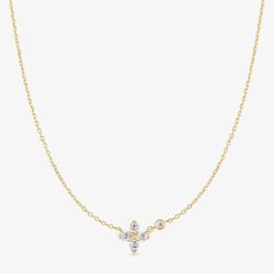 Ania Haie Starlit Drops 14ct Gold Sparkling Lucky Clover Necklace N074-04G