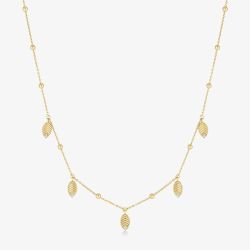 Ania Haie Ripple Joy 14ct Gold Plated Leaf Station Chain N073-06G