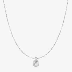 Ania Haie Tide Echo Silver Modern Bezel-Set Solitaire Necklace N072-01H