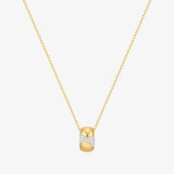 Ania Haie Tide Echo 14ct Gold Plated Puffed Rivulet Pave Necklace N072-03G