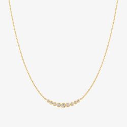 Ania Haie Luna Gaze 14ct Gold Plated Graduated Bezel-Set Chain N075-08G