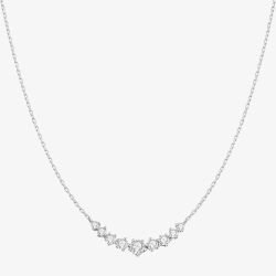 Ania Haie Sterling Silver Cubic Zirconia Graduated Arc Necklace N079-02H