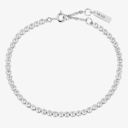 Ania Haie Chic Creator Sterling Silver Bezel Set Cubic Zirconia Bracelet B058-06H