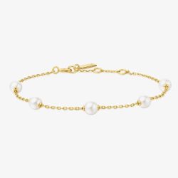 Ania Haie Miss Dainty 14ct Gold Plated Shell Pearl Bracelet B065-01G
