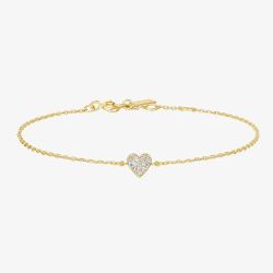Ania Haie Sunny Sparkler 14ct Gold Plated Pave Sweet Heart Bracelet B064-01G