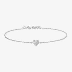 Ania Haie Sunny Sparkler Sterling Silver Pave Sweet Heart Bracelet B064-01H
